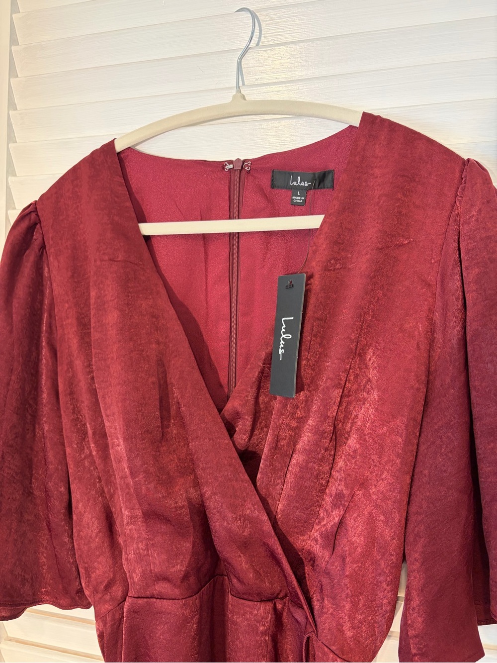 Lulu's Deep Wine Red Wrap Dress